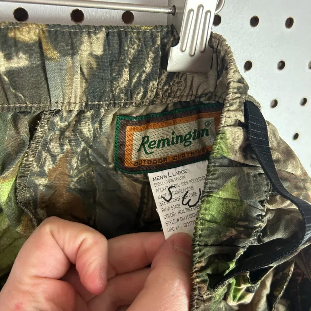 Remington Realtree Baggy Cargo Pants Large Y2K‎ Camo Zip Off Shorts w/ Belt Hunt
